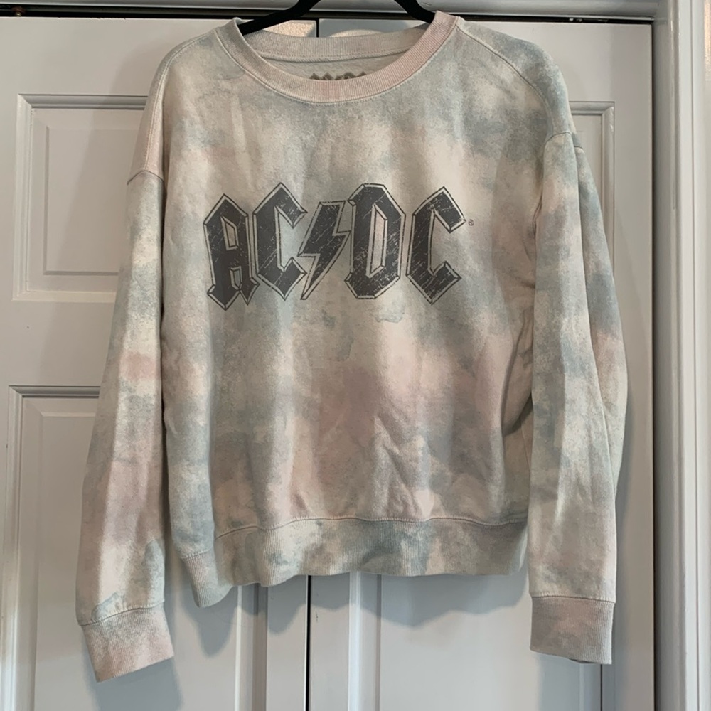 AC/DC tie dye crewneck sweatshirt size large